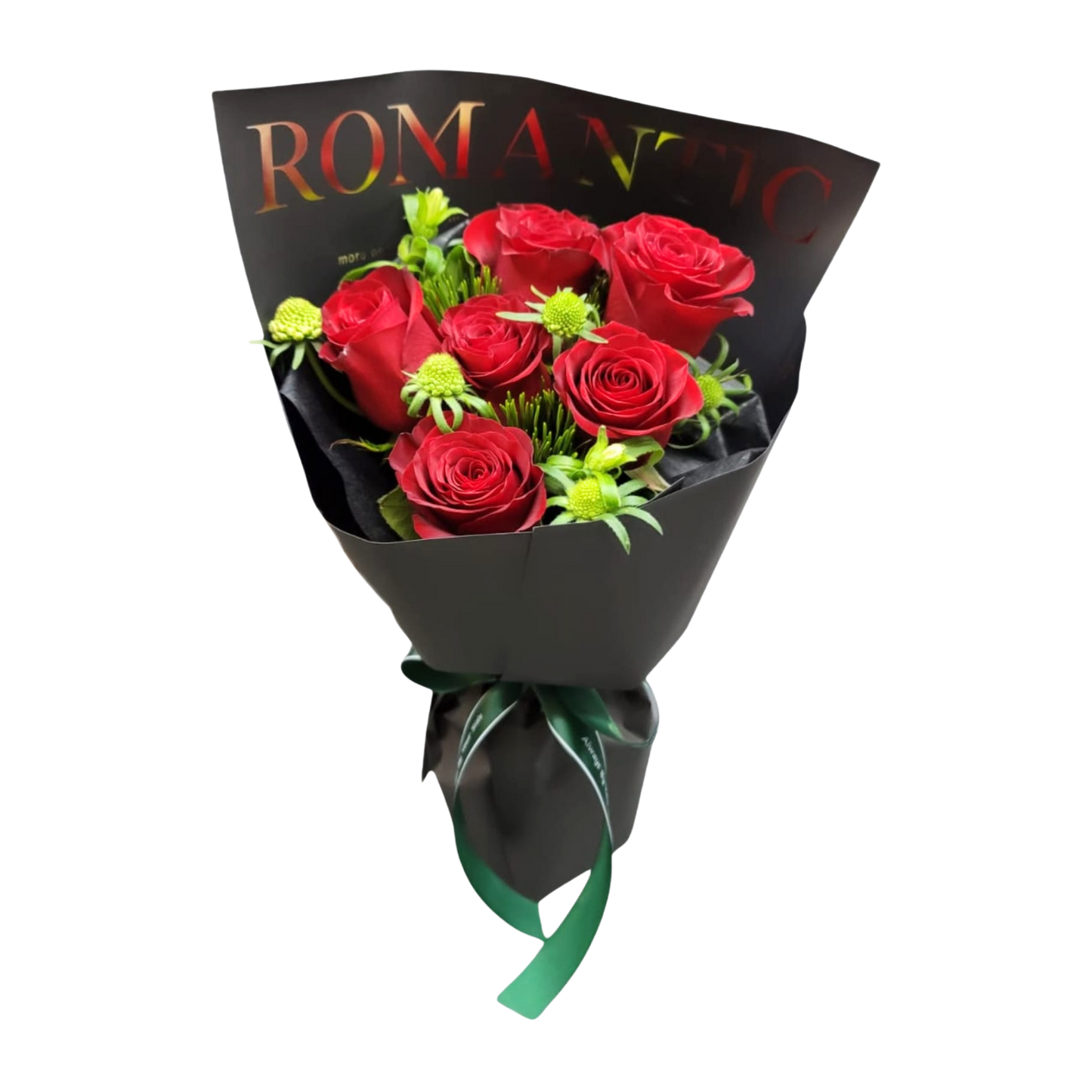 格蘭花店 - 鮮花花束 (紅玫瑰6枝及其他襯花) [FB053]