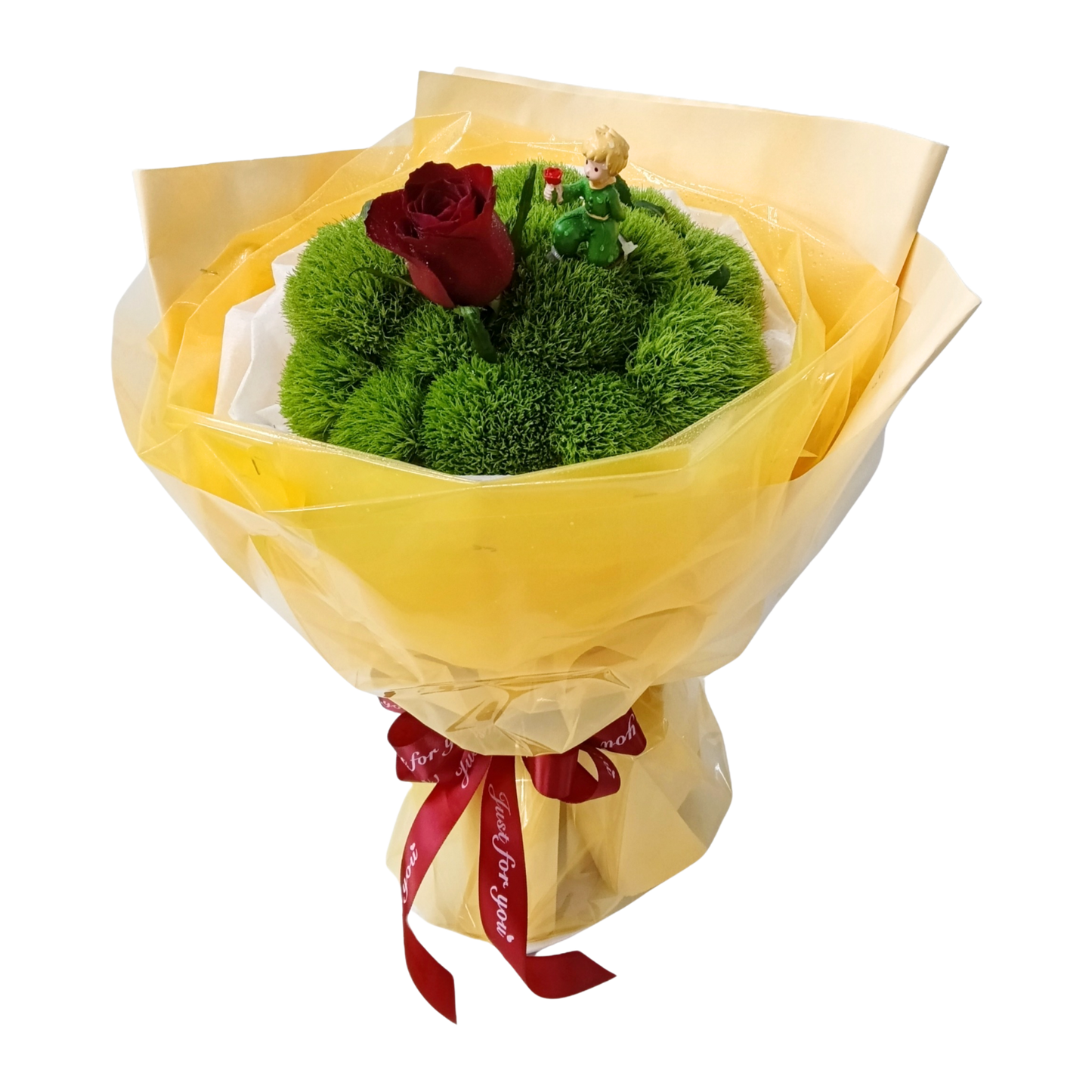 格蘭花店 - 鮮花花束 (綠毛球、玫瑰) [FB055]