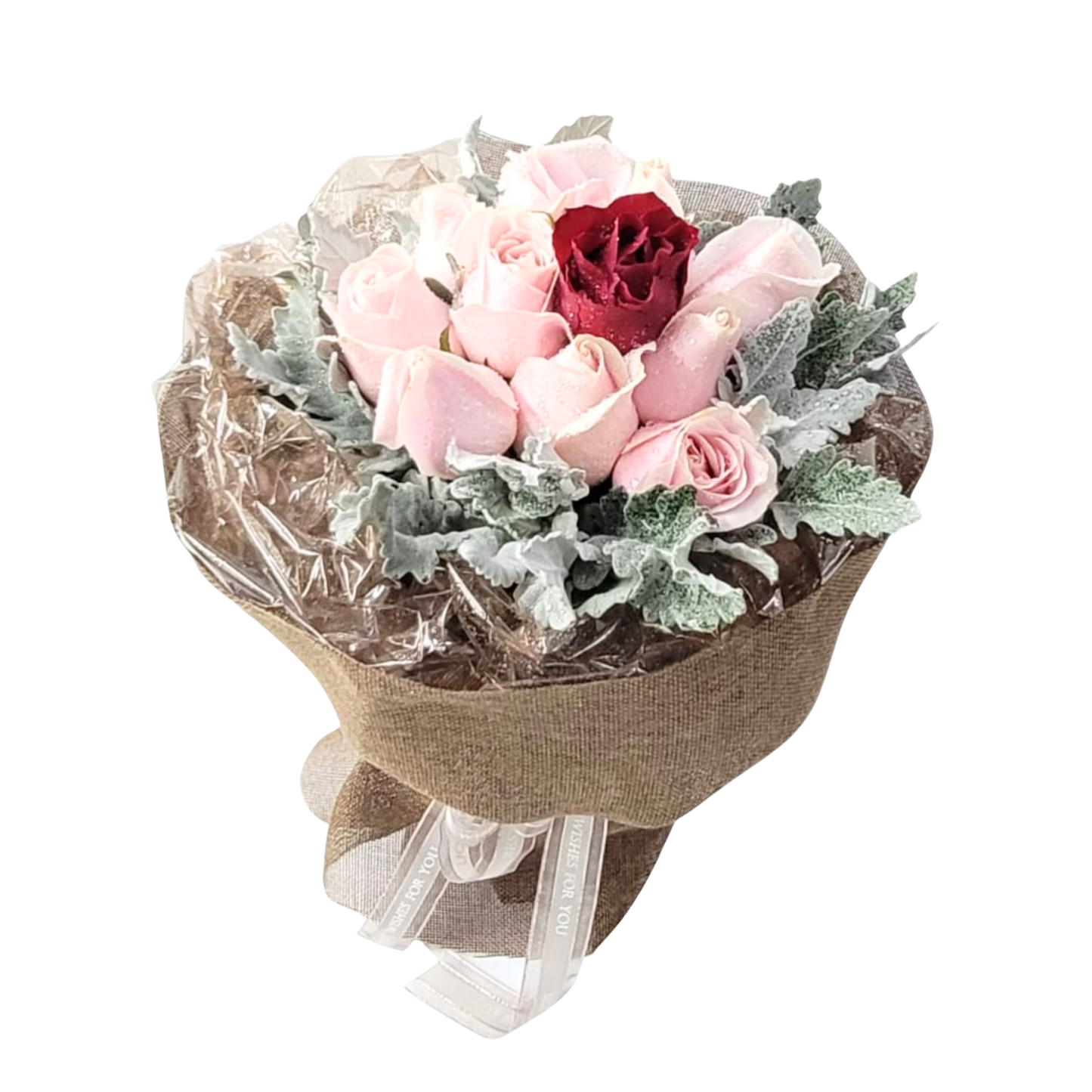 格蘭花店 - 鮮花花束 (白合、桔梗及其他襯花) [FB077]