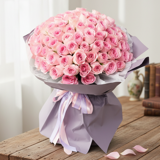 格蘭花店 - 鮮花花束 (粉玫瑰99枝) [FB079]