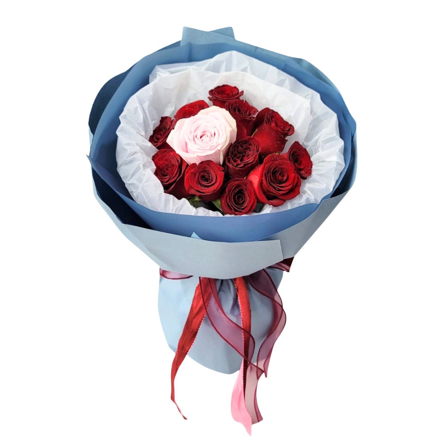 格蘭花店 - 鮮花花束 (紅玫瑰10枝、粉玫瑰1枝) [FB082]