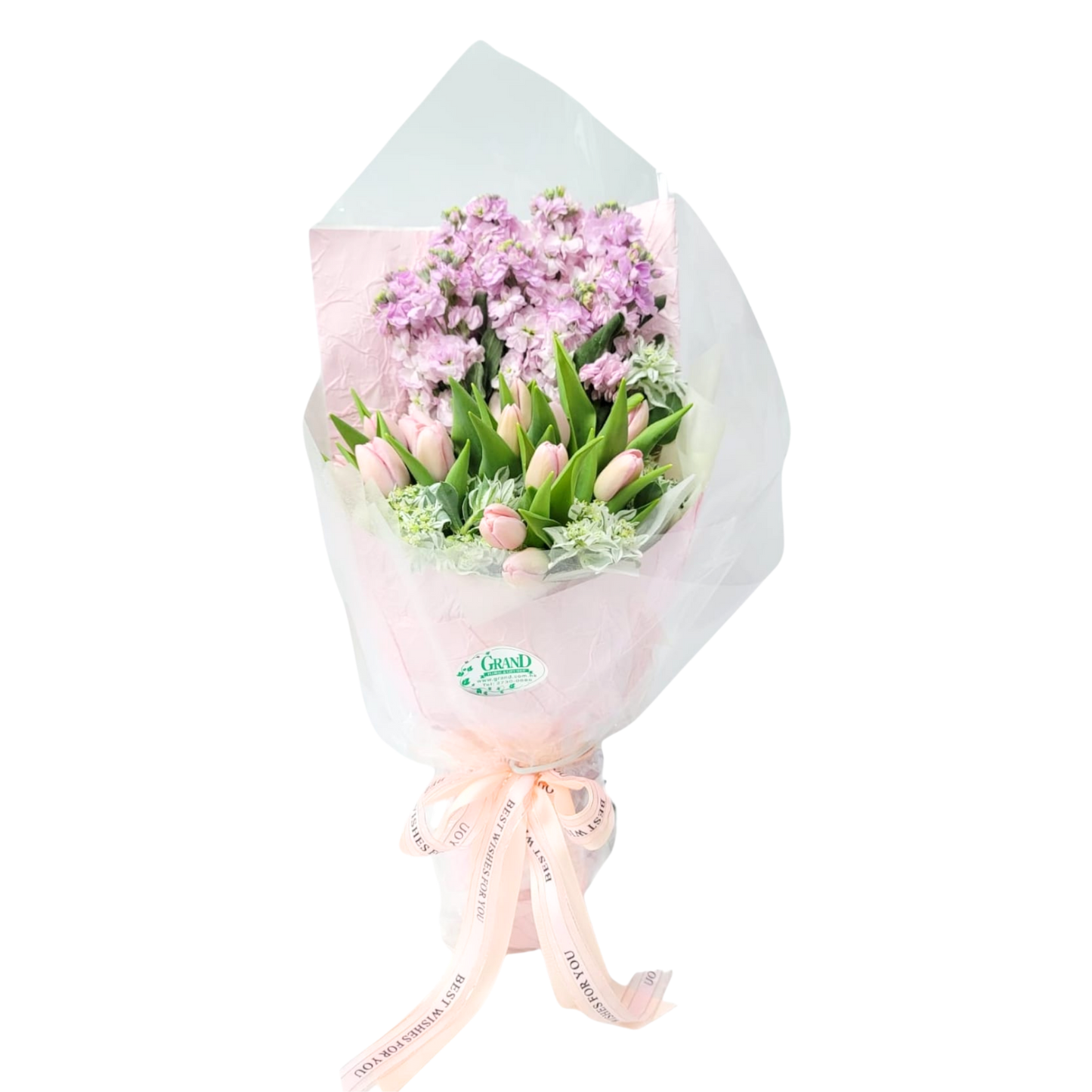 格蘭花店 - 鮮花花束 (鬱金香、紫羅蘭及其他襯花) [FB085]