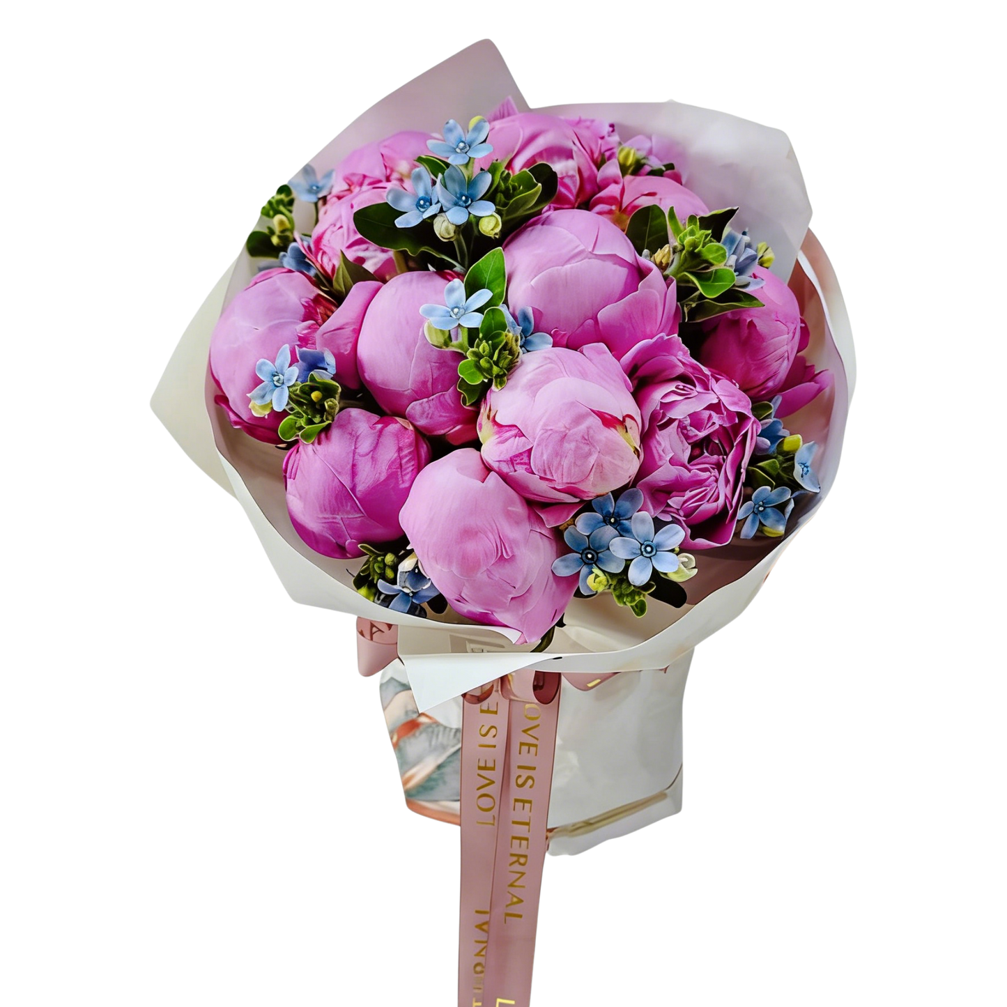 格蘭花店 - 鮮花花束 (牡丹10枝及藍星花) [FB093]