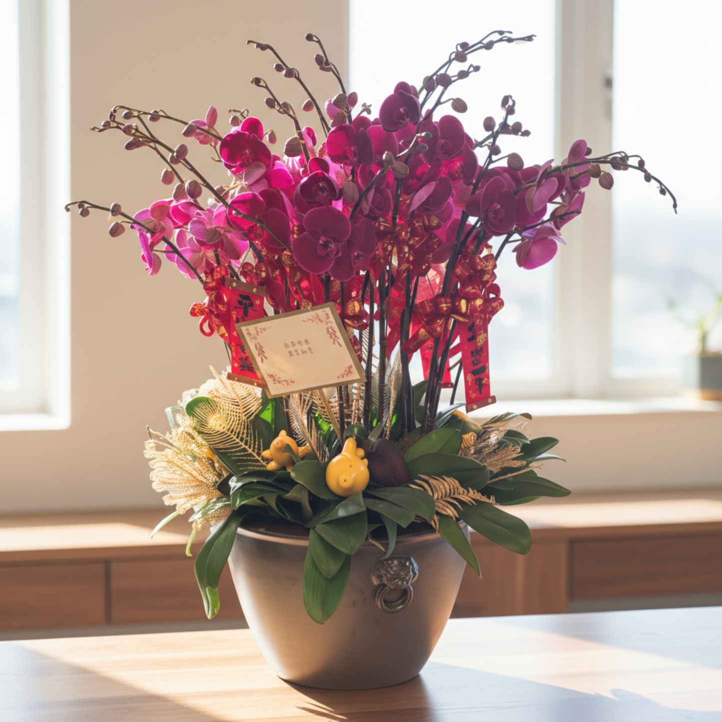 格蘭花店 - 大花絲絨蝴蝶蘭28枝 [FB101] 蘭花 辦公室枱花 大堂枱花 開張 新春蘭花 年花 自家蘭花園種植