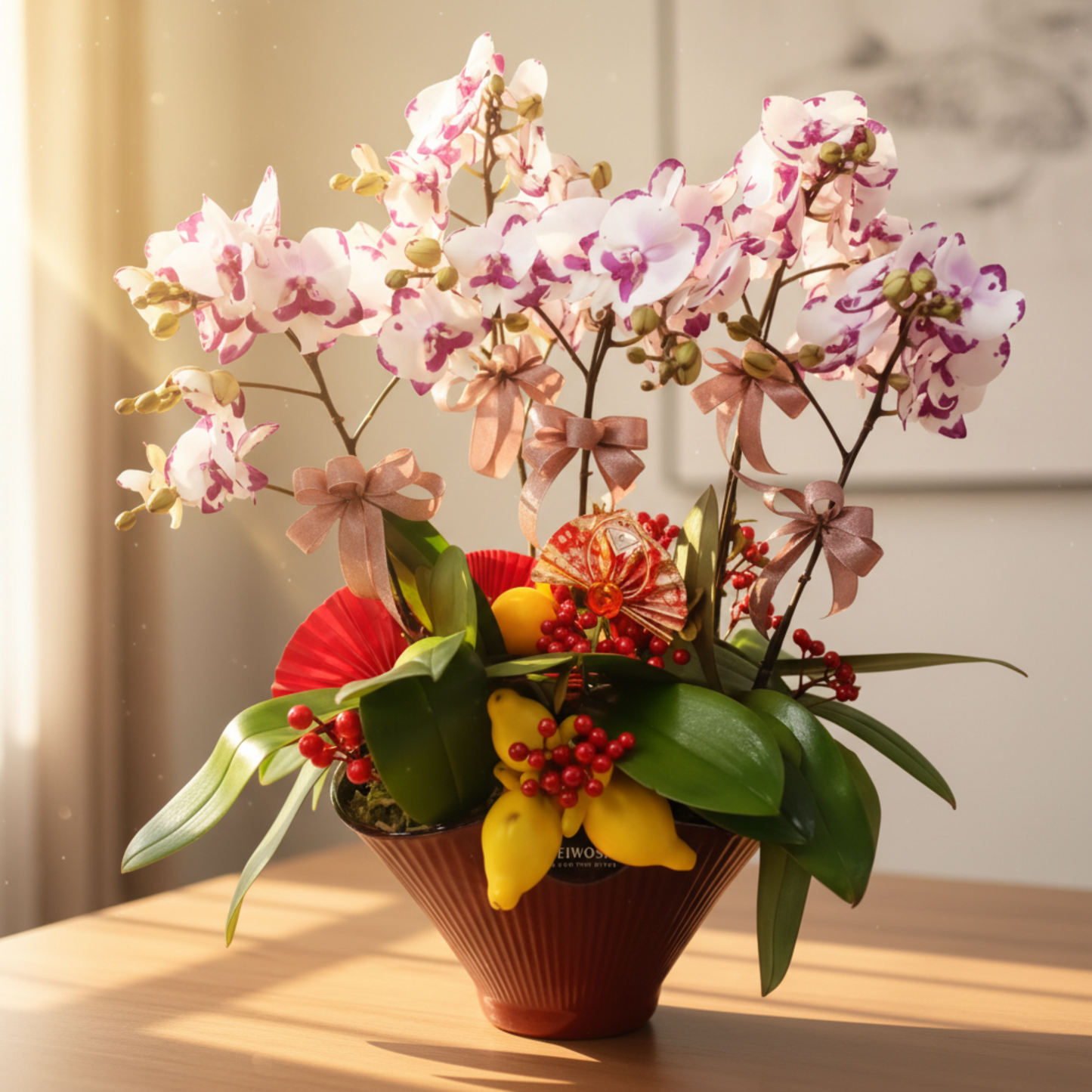 格蘭花店 - 中花蝴蝶蘭5枝 [FB102] 蘭花 辦公室枱花 大堂枱花 開張 新春蘭花 年花 自家蘭花園種植