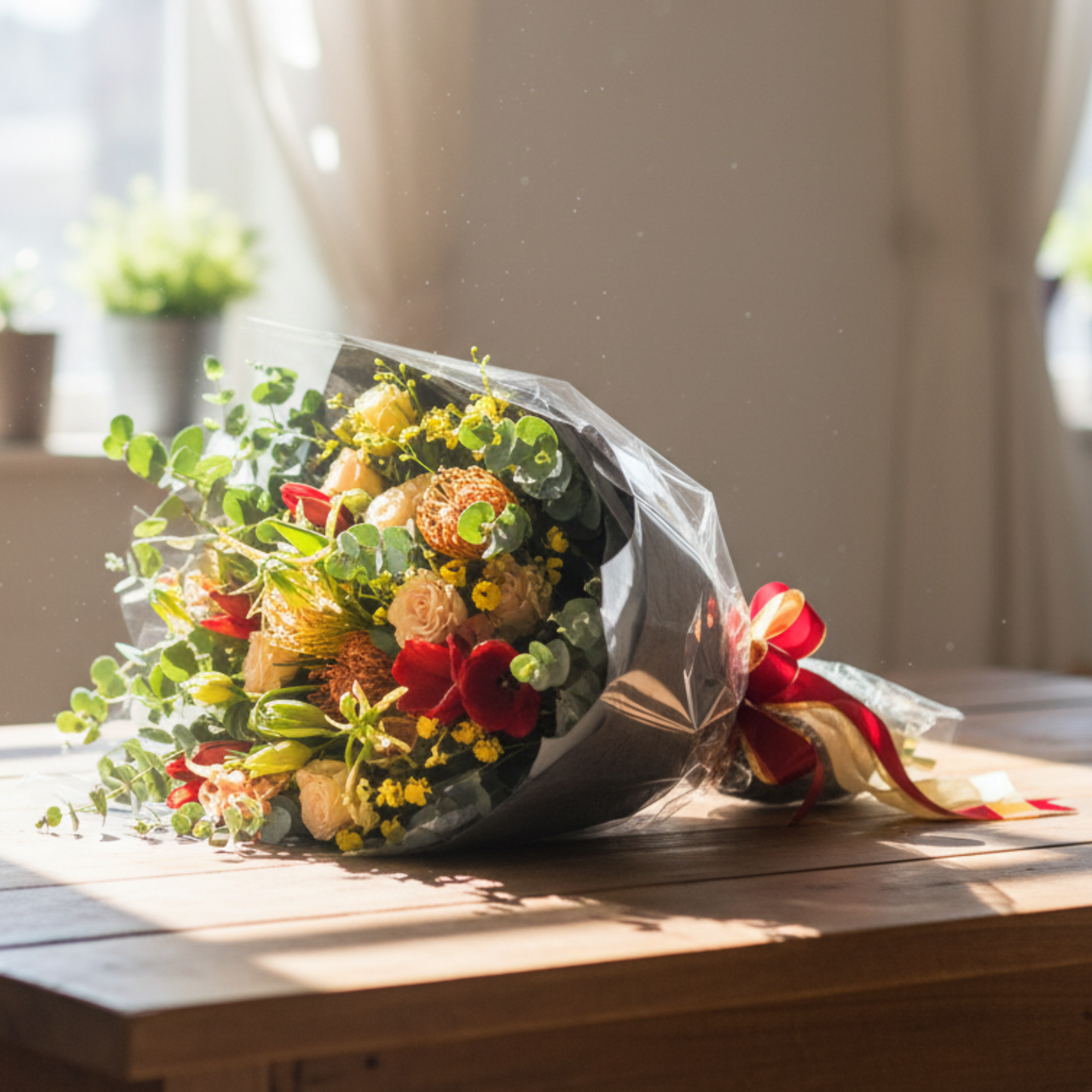格蘭花店 - 鮮花花束 (朱頂蘭、跳舞蘭、魔鬼百合、煙花菊、桔梗及其他襯花) [FB115]
