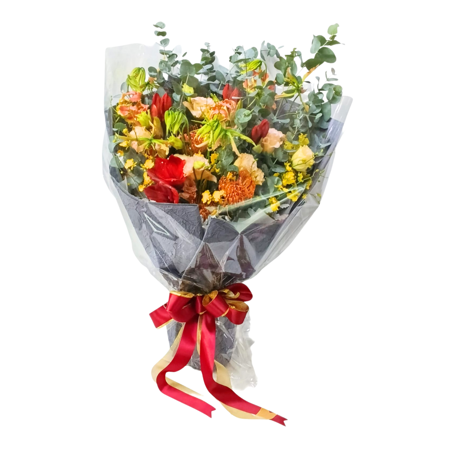 格蘭花店 - 鮮花花束 (朱頂蘭、跳舞蘭、魔鬼百合、煙花菊、桔梗及其他襯花) [FB115]