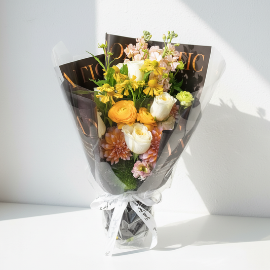 格蘭花店 - 鮮花花束 (大理花、玫瑰、日本麝香及其他襯花) [FB128]
