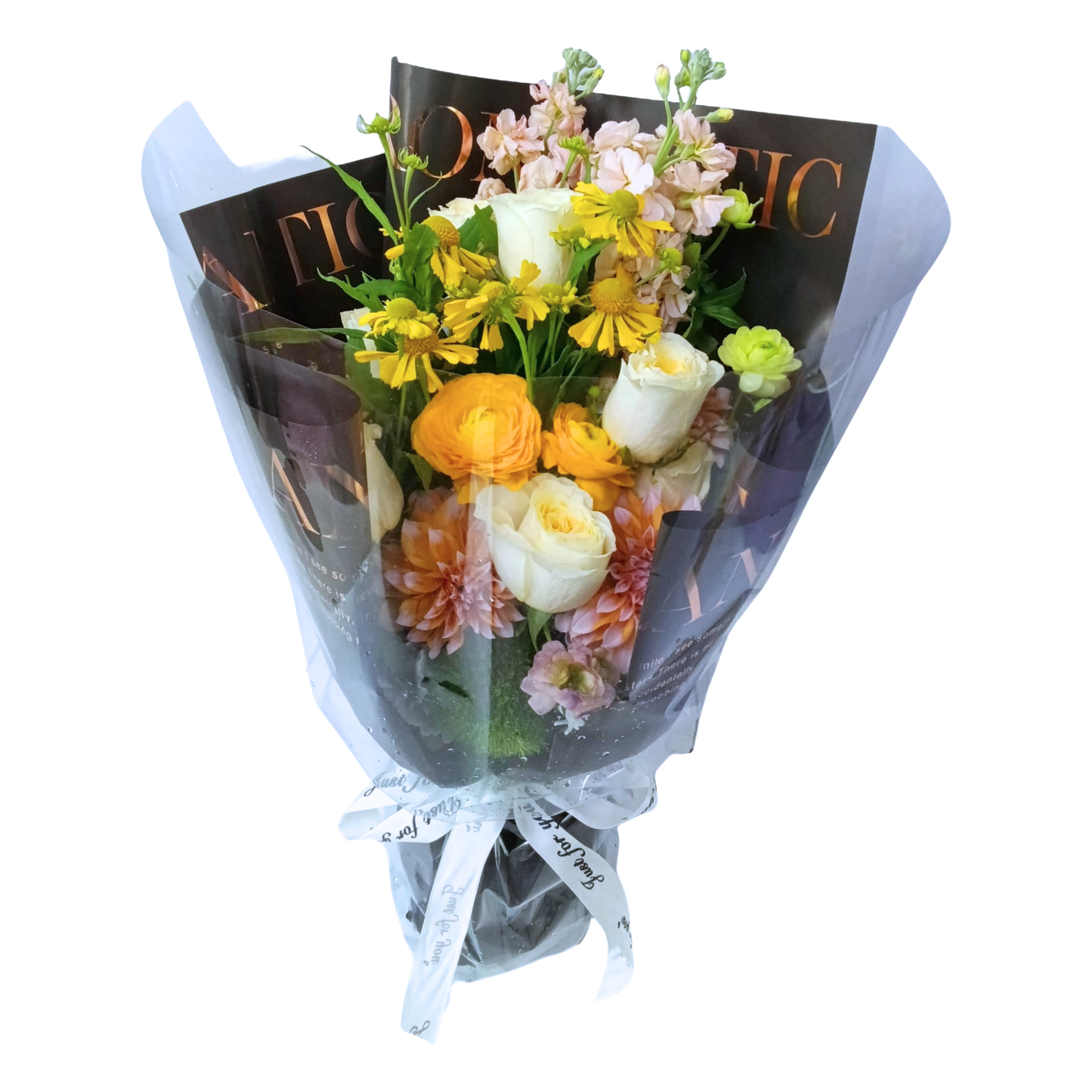 格蘭花店 - 鮮花花束 (大理花、玫瑰、日本麝香及其他襯花) [FB128]