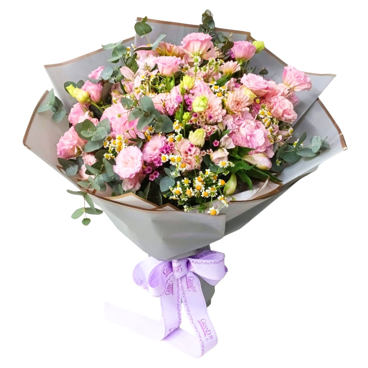 格蘭花店 - 鮮花花束 (繡球花、大理花、桔梗、 蠟梅、小菊、尤加利葉及其他襯花) [FB26006]