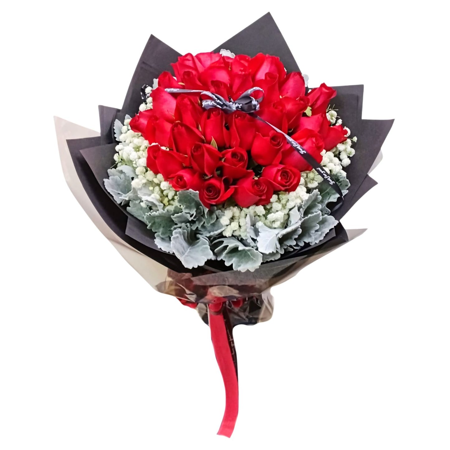 格蘭花店 - 鮮花花束 (紅玫瑰36枝、滿天星及米娜葉) [FB26008]