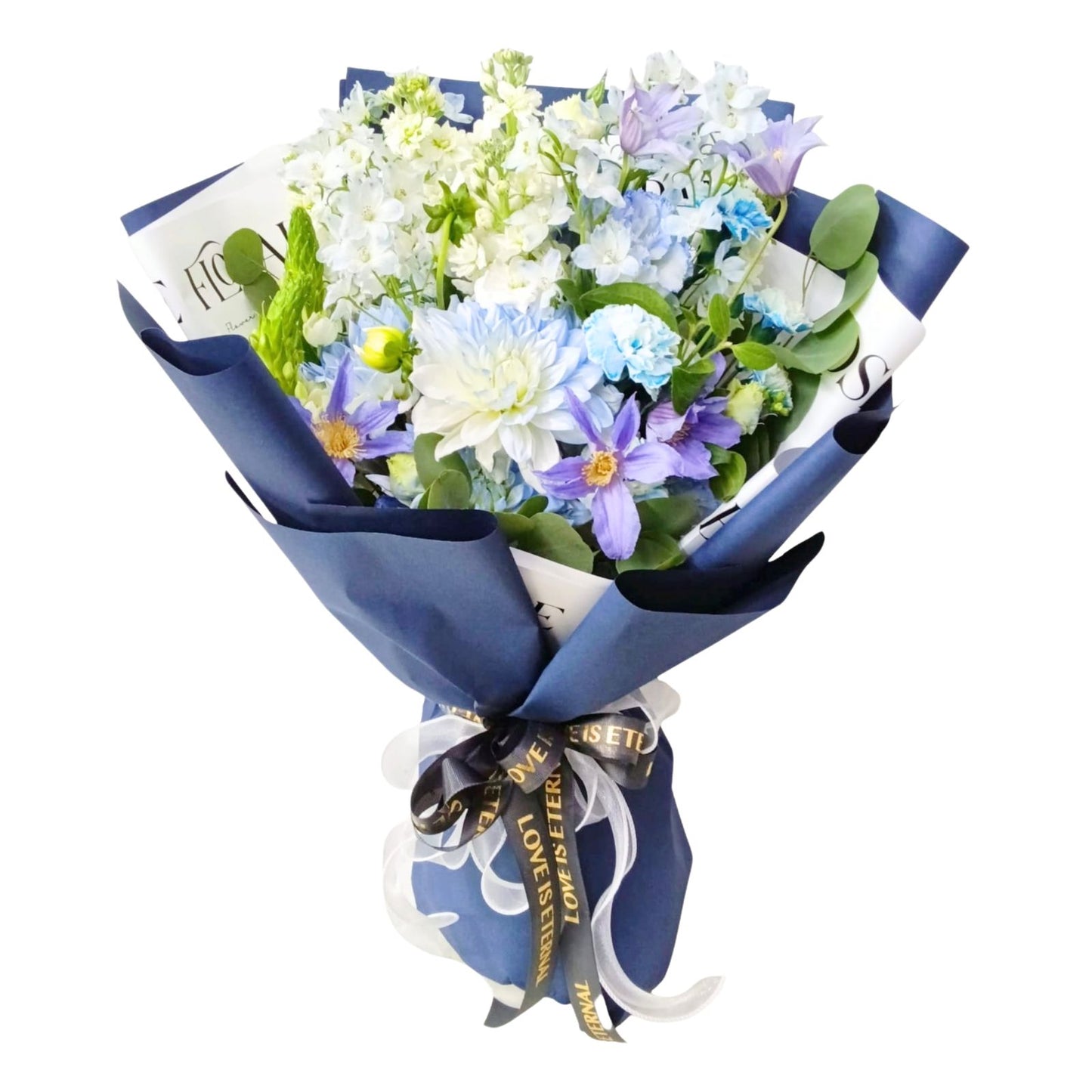 格蘭花店 - 鮮花花束 (鐵線蓮、大理花、日本麝香、小飛燕、康乃馨及其他襯花) [FB26020]