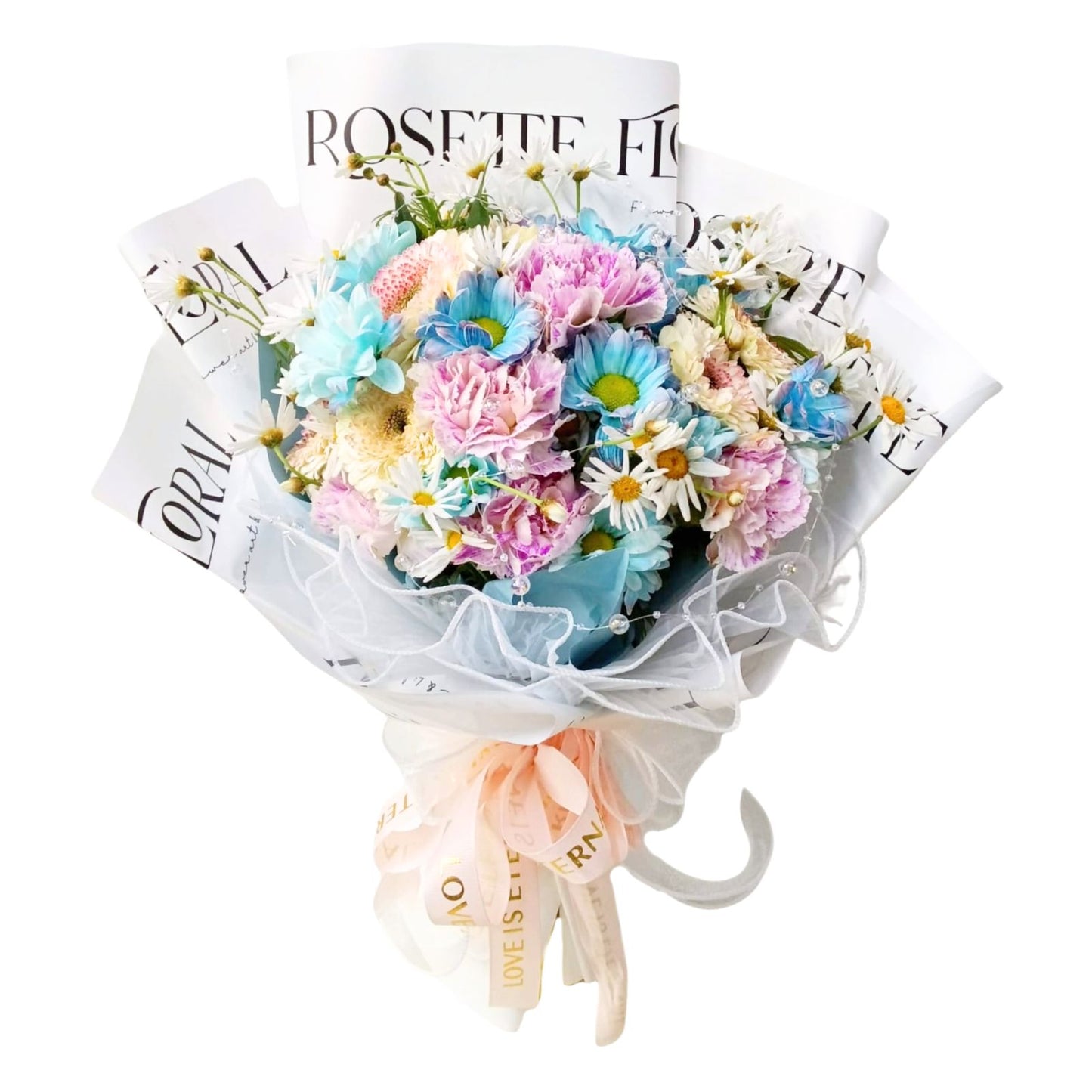 格蘭花店 - 鮮花花束 (太陽花、康乃馨、小菊花及其他襯花) [FB26027]