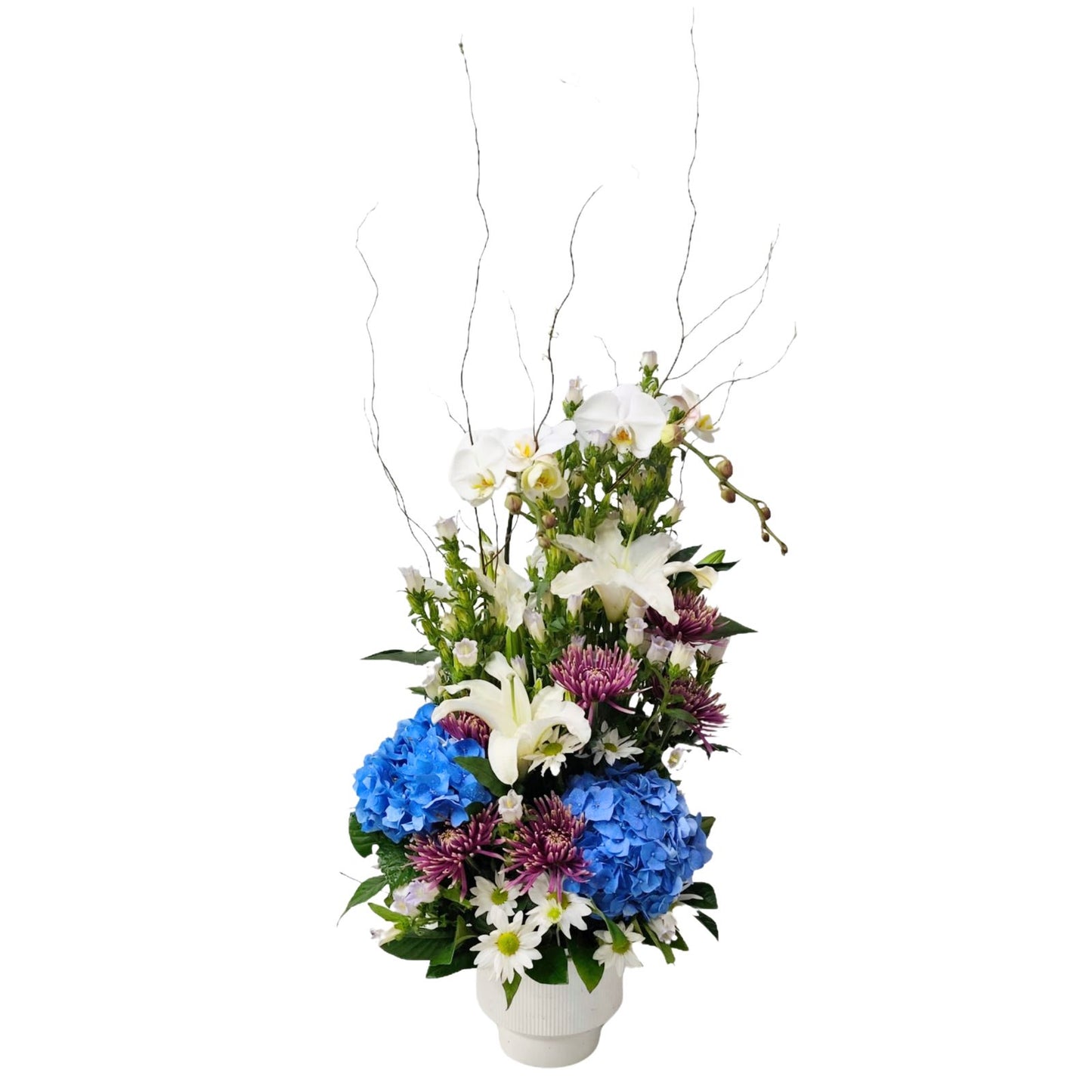 格蘭花店 - 白事枱花 (繡球花、風鈴花、百合、菊花、蝴蝶蘭及其他襯花) [FC26414]