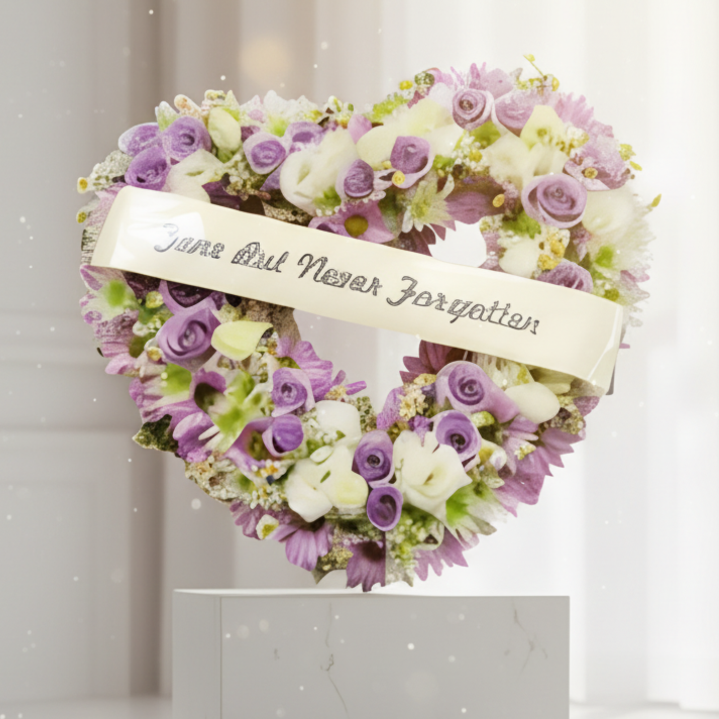 格蘭花店 - 心型花圈 (玫瑰、桔梗、小菊、菊花及其他襯花) [FHW005] 喪禮 殯儀 告別式 追思會