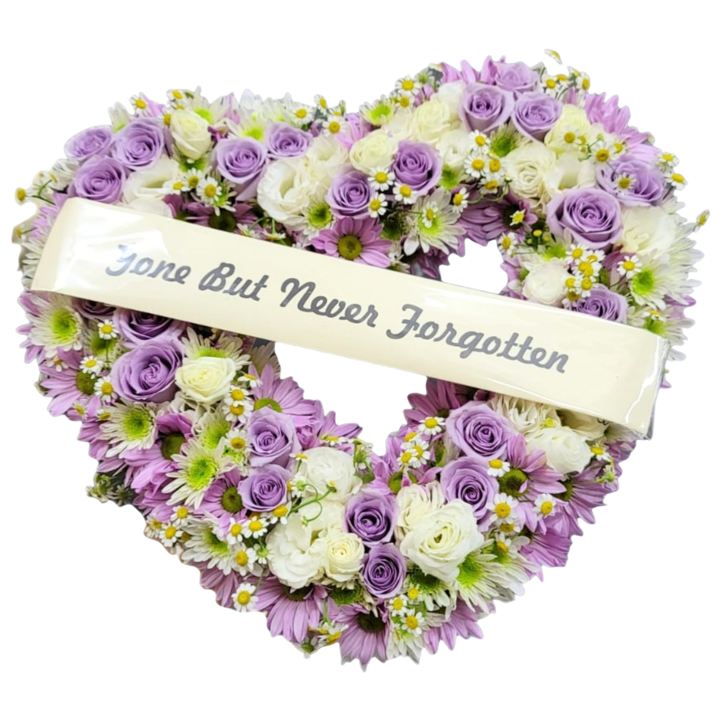 格蘭花店 - 心型花圈 (玫瑰、桔梗、小菊、菊花及其他襯花) [FHW005] 喪禮 殯儀 告別式 追思會