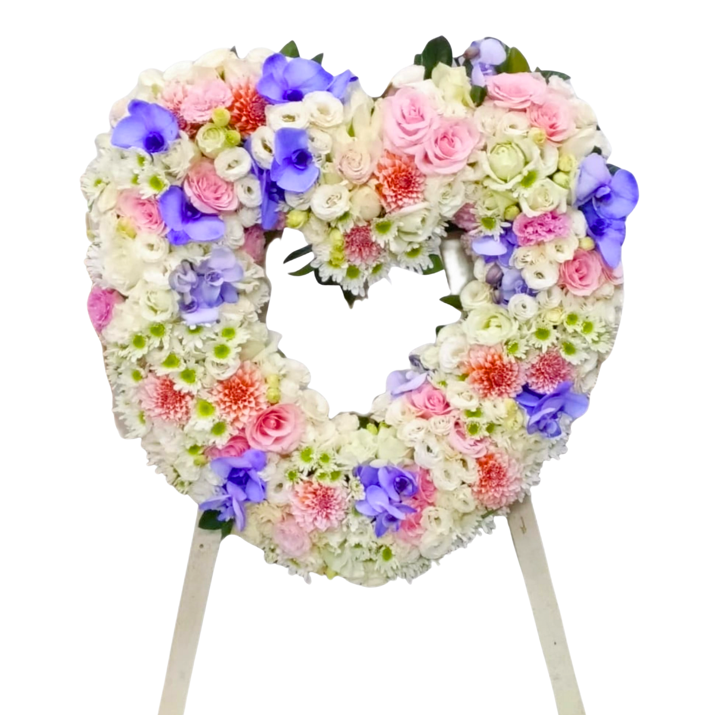 格蘭花店 - 心形花圈 (桔梗、大理花、玫瑰、馬卡龍蝴蝶蘭、小菊、菊花) [FHW26401]