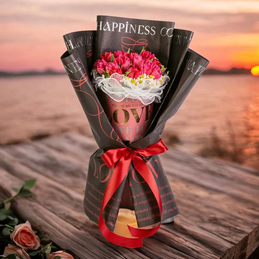 格蘭花店 - 鮮花花束 (鬱金香20枝＋蜜糖菊及襯花) [GF00092]