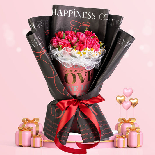 格蘭花店 - 鮮花花束 (鬱金香20枝＋蜜糖菊及襯花) [GF00092]