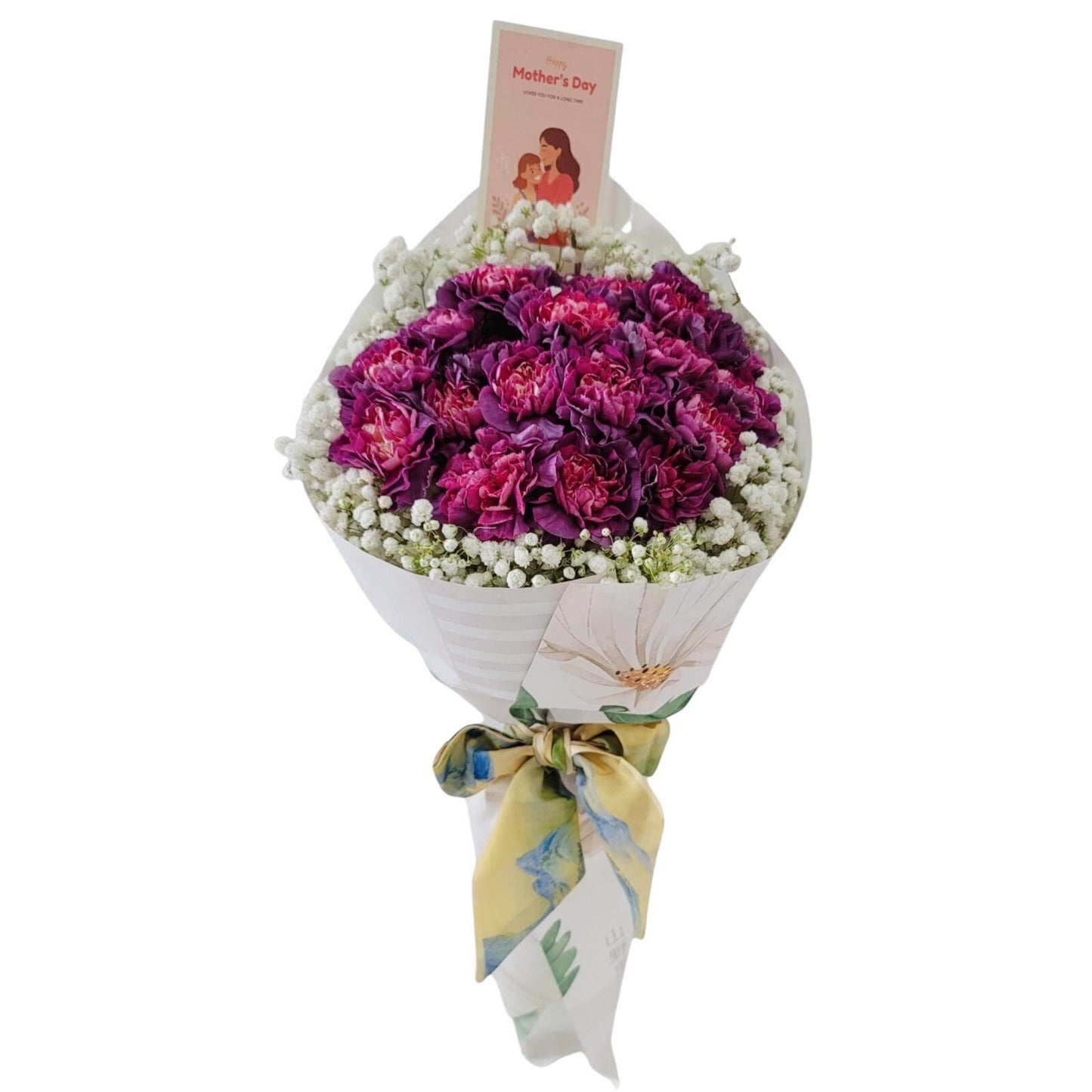 格蘭花店 - 鮮花花束 (康乃馨20支、滿天星) [GF00131]