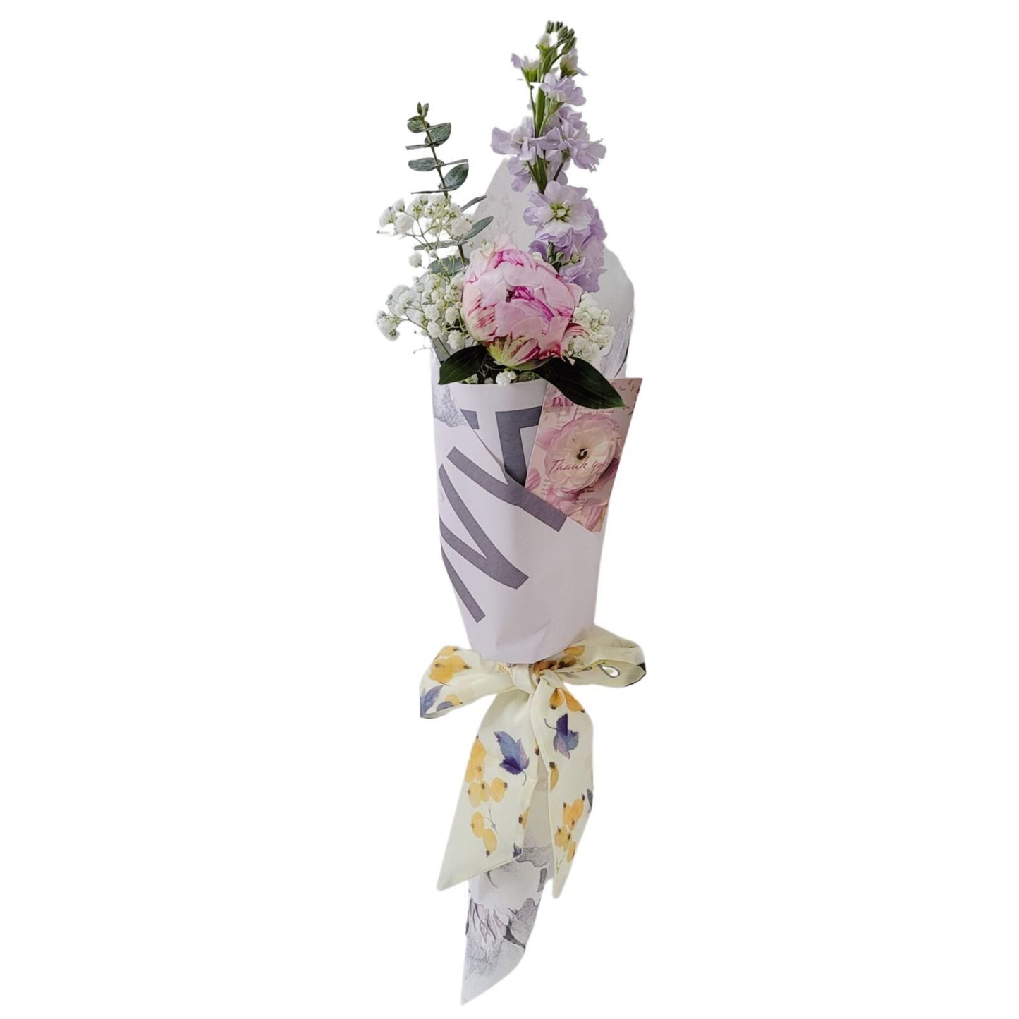 格蘭花店 - 鮮花花束 (牡丹、日本麝香、尤加利葉、滿天星) [GF00132]