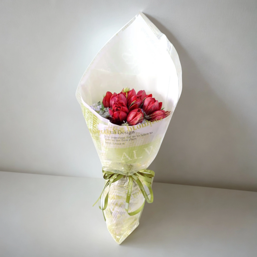 格蘭花店 - 鮮花花束 (荷蘭鬱金香10支及襯花) [GF00153]