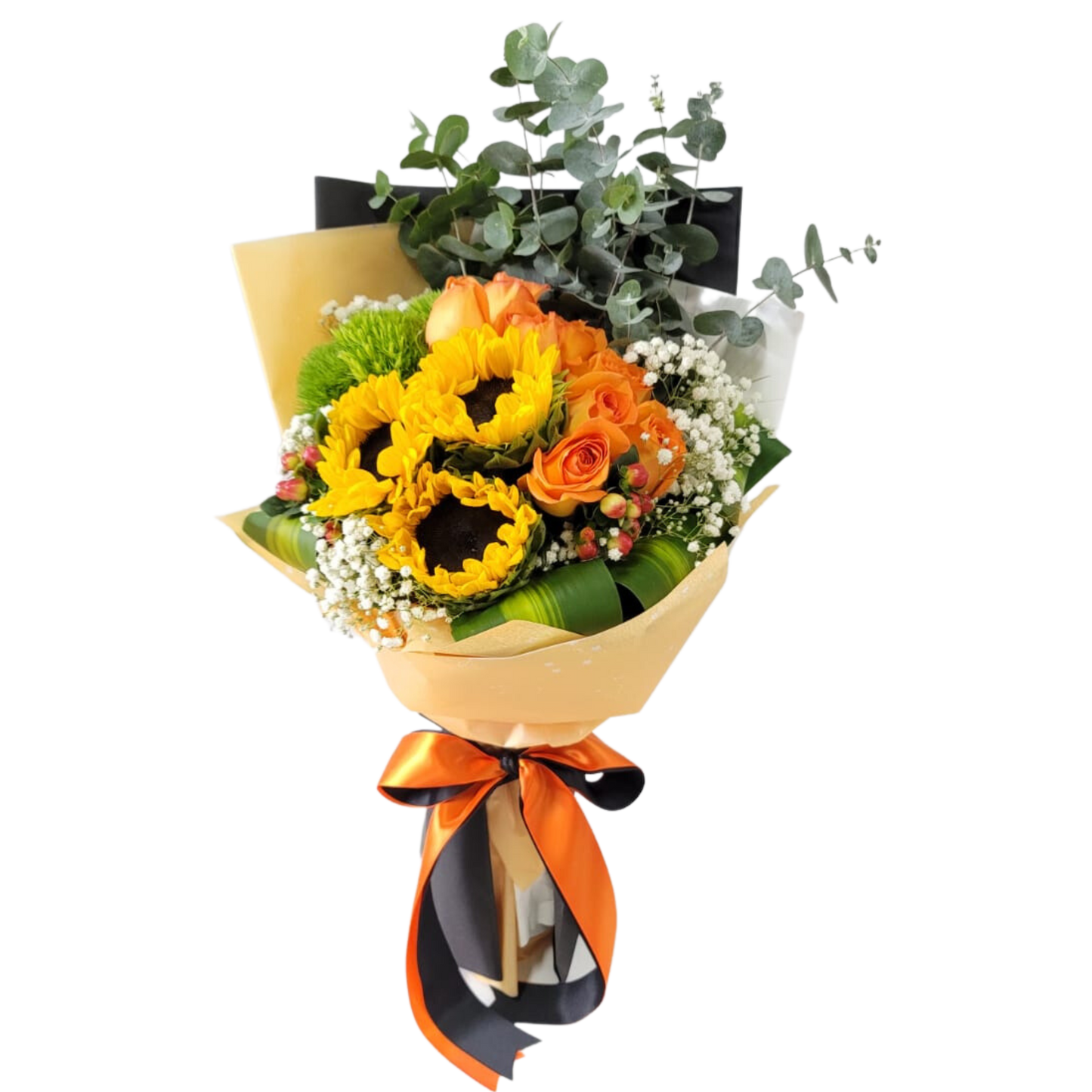 格蘭花店 - 鮮花花束 (向日葵、玫瑰及襯花) [GF00160]