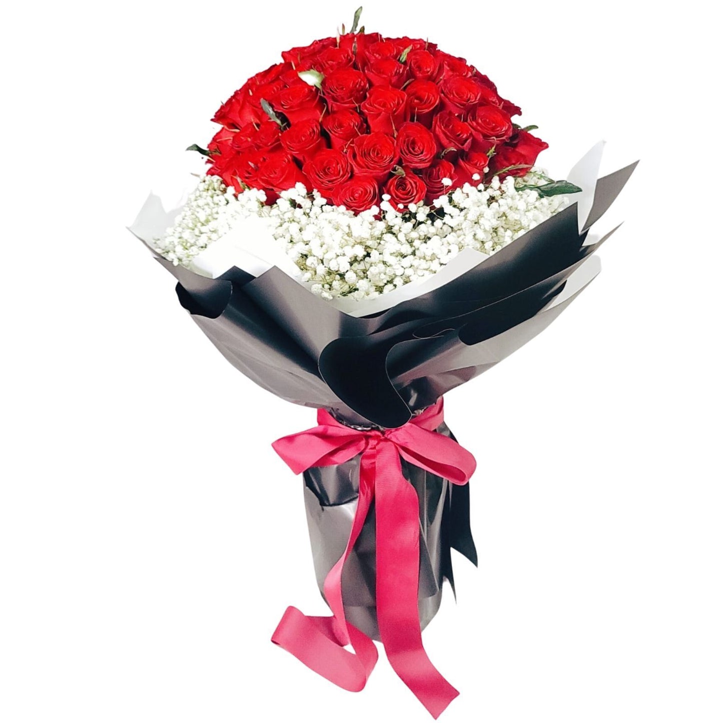 格蘭花店 - 求婚鮮花花束 (紅玫瑰99枝、滿天星) [GF00181]