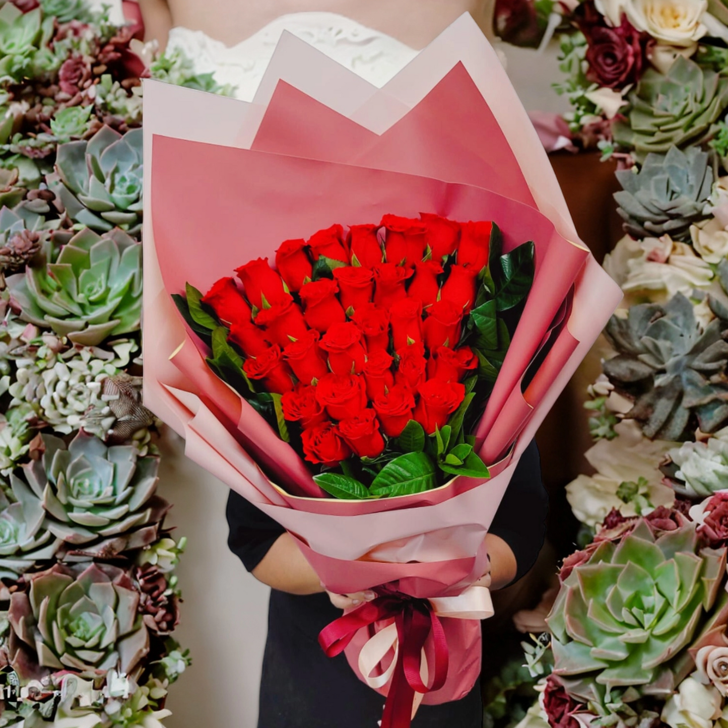 格蘭花店 - 鮮花求婚花束 (50支玫瑰) [GF00201]