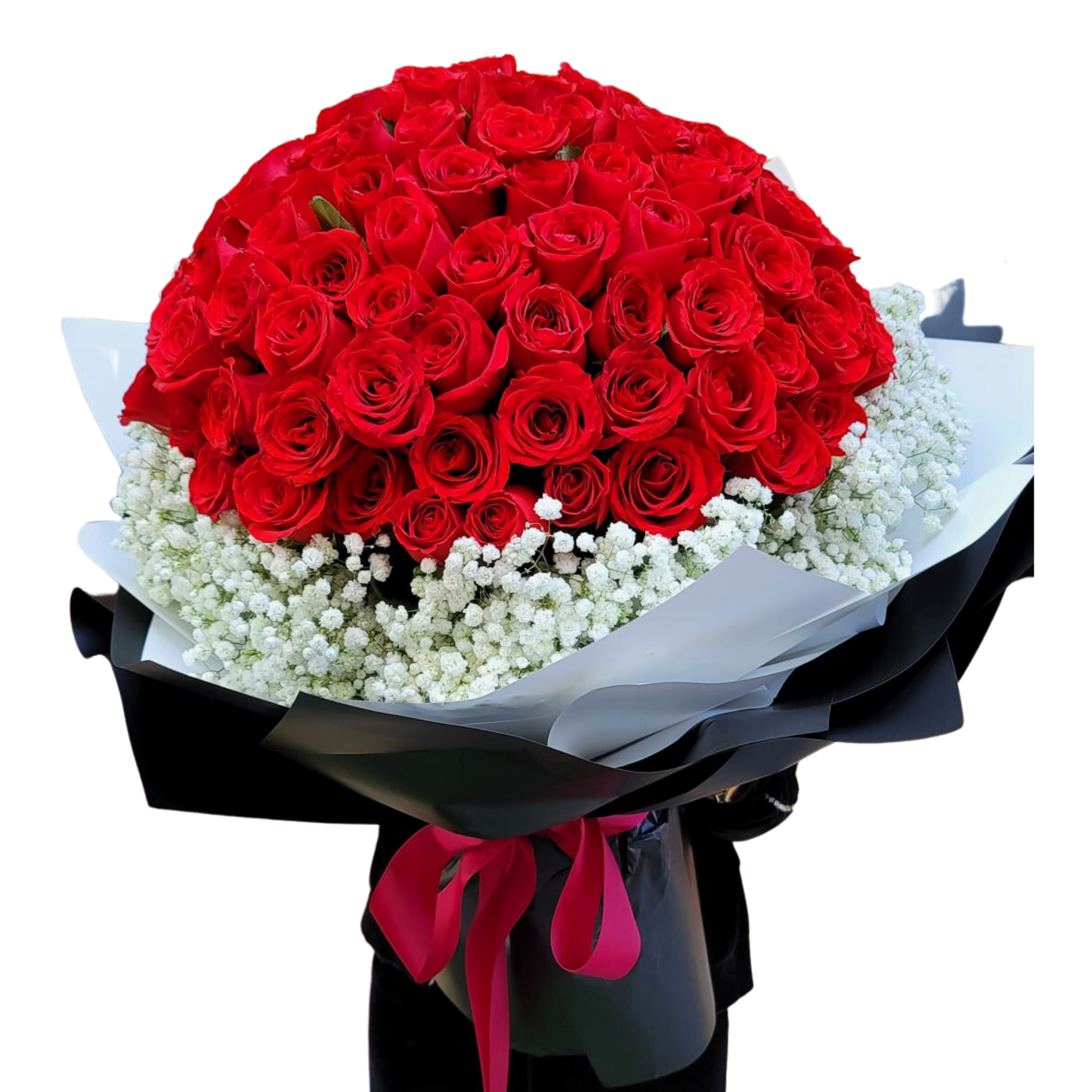 格蘭花店 - 鮮花求婚花束 (99支玫瑰及滿天星花) [GF00204]