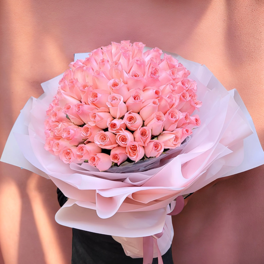 格蘭花店 - 鮮花求婚花束 (99支粉玫瑰) [GF00205]