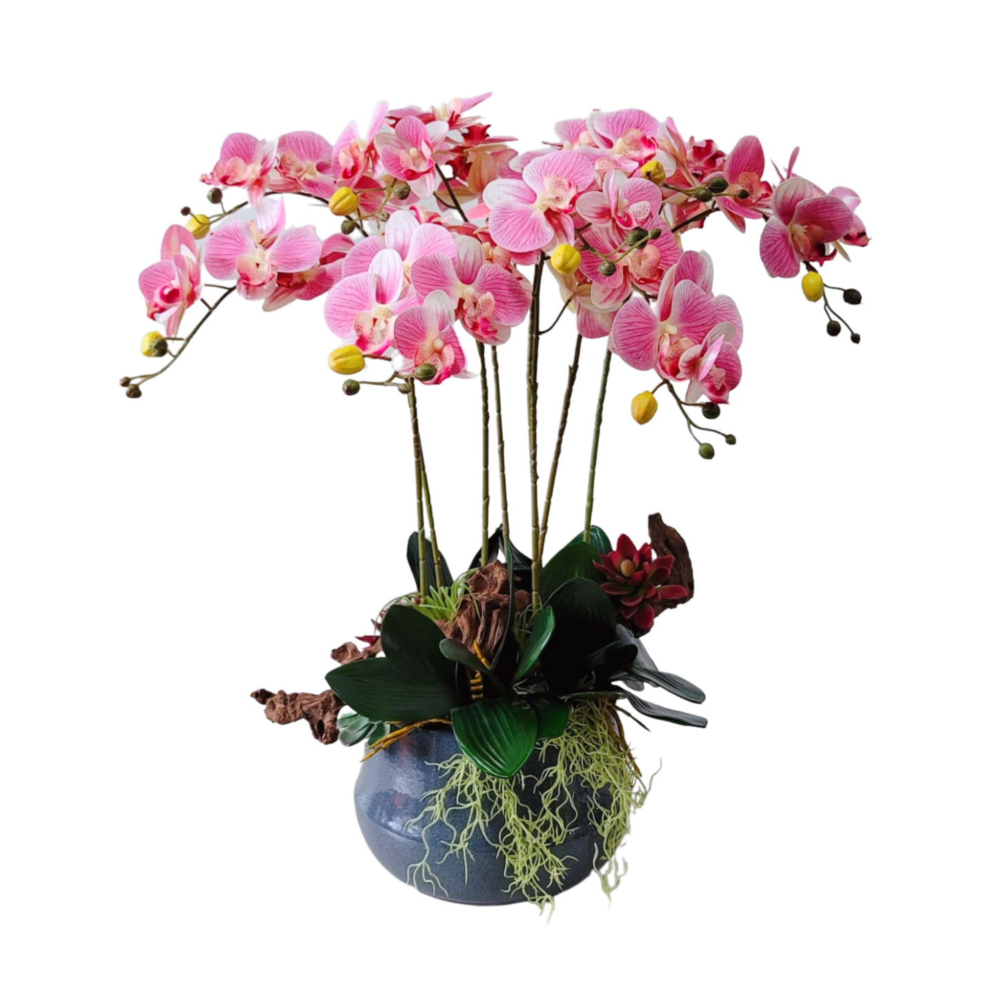 格蘭花店 - 仿真蝴蝶蘭絲花8棵 (粉紅色) [GF00224] 家居 寫字樓 新居入伙 新舖開張 送禮