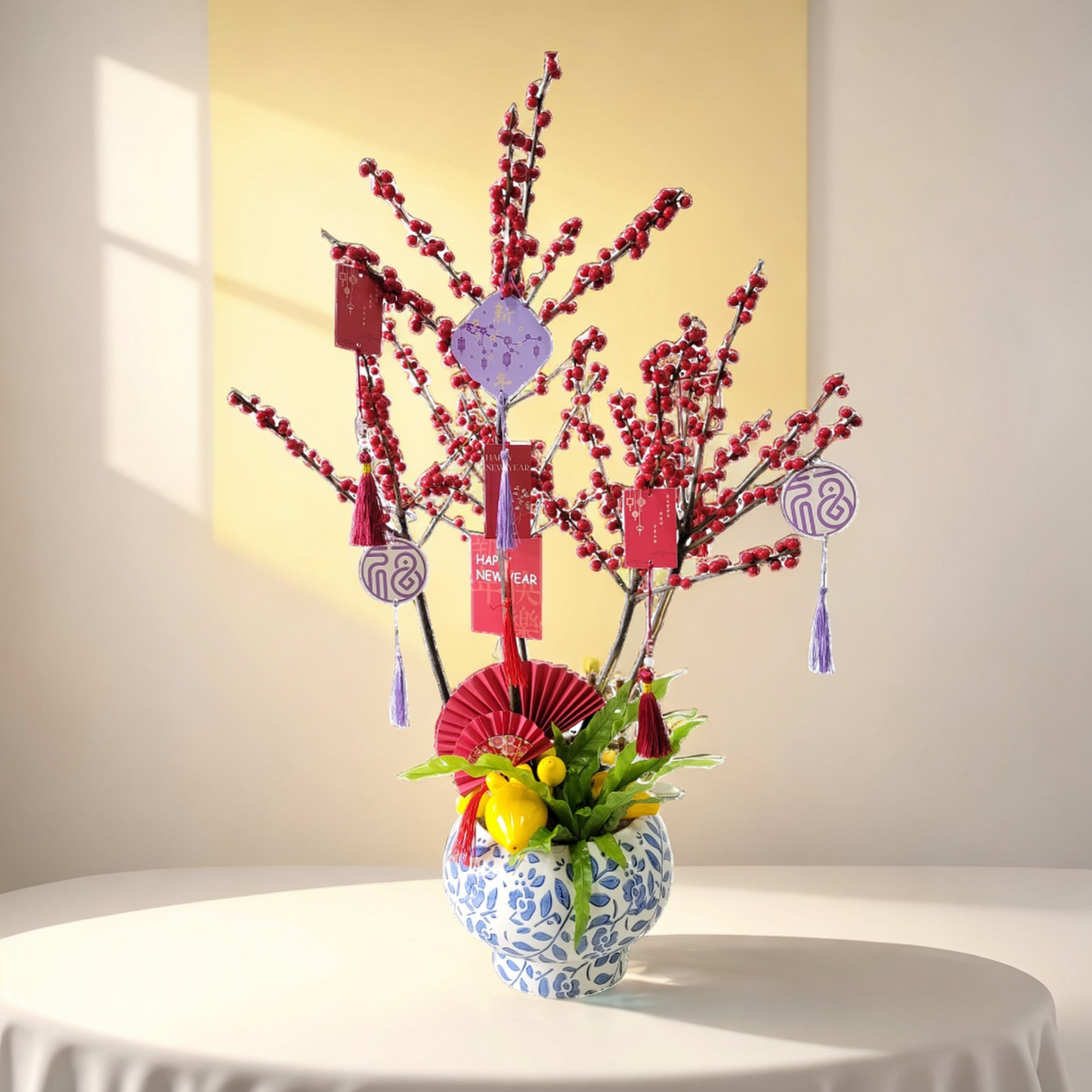 格蘭花店 - 家肥屋潤 喜慶冬青 [GF00301] 辦公室枱花 大堂枱花 開張 新春 年花