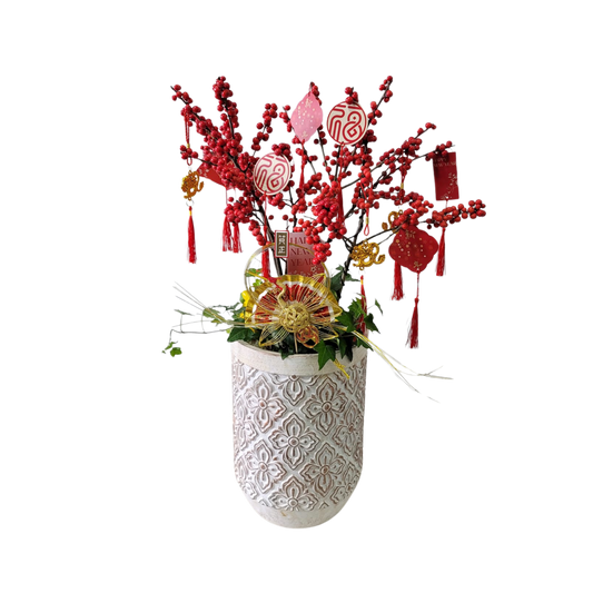 格蘭花店 - 新春開運 喜慶冬青 [GF00302] 辦公室枱花 大堂枱花 開張 新春 年花