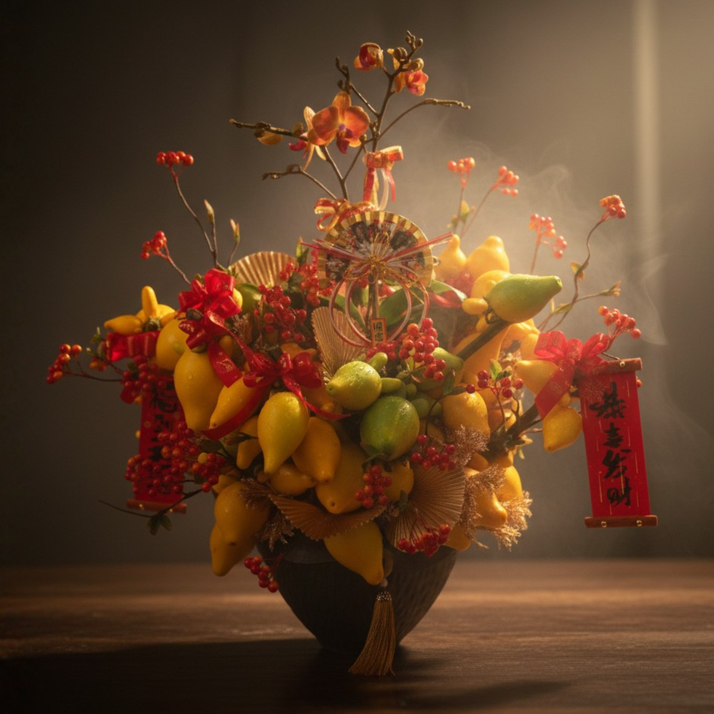 格蘭花店 - 歡樂滿屋五代果及小品蝴蝶蘭2棵 [NH26001] 蘭花 辦公室枱花 大堂枱花 開張 新春蘭花 年花 自家蘭花園種植