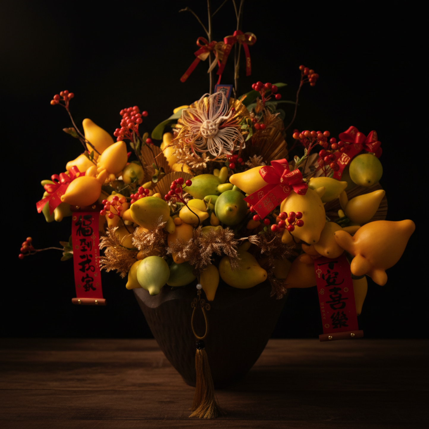 格蘭花店 - 金銀滿屋五代果及小品蝴蝶蘭2棵 [NH26002] 蘭花 辦公室枱花 大堂枱花 開張 新春蘭花 年花 自家蘭花園種植