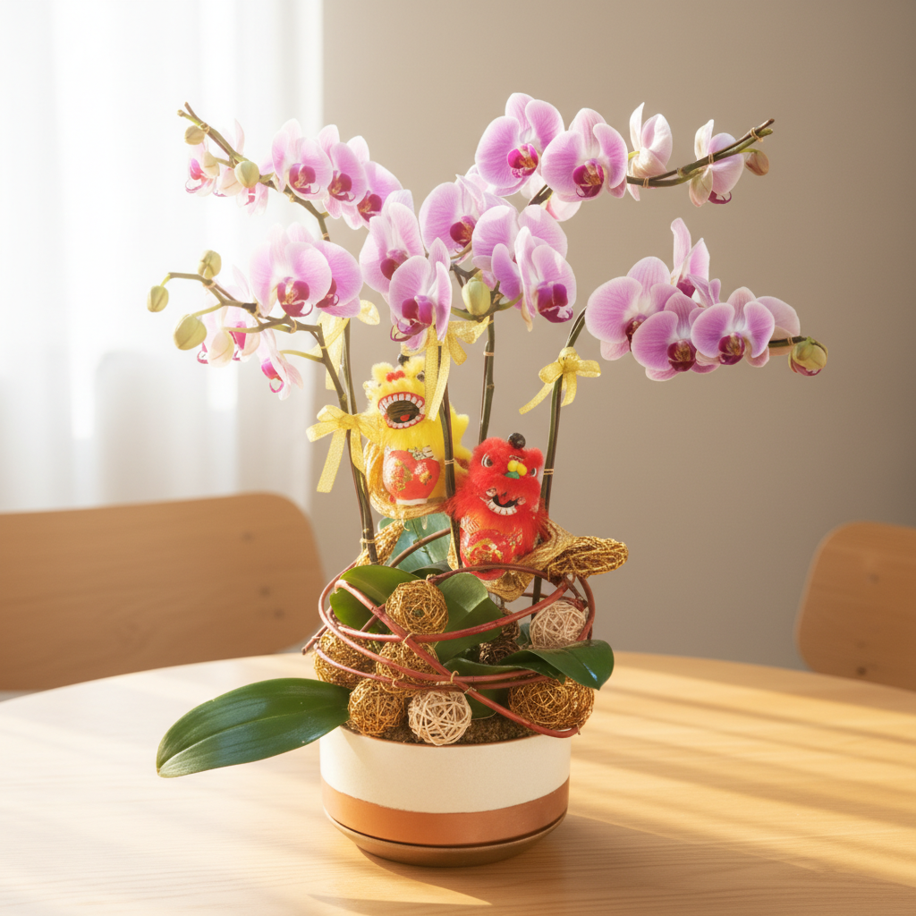 格蘭花店 - 富貴吉祥日本姑娘蝴蝶蘭6棵 [NY20OR-04] 蘭花 辦公室枱花 大堂枱花 開張 新春蘭花 年花 自家蘭花園種植
