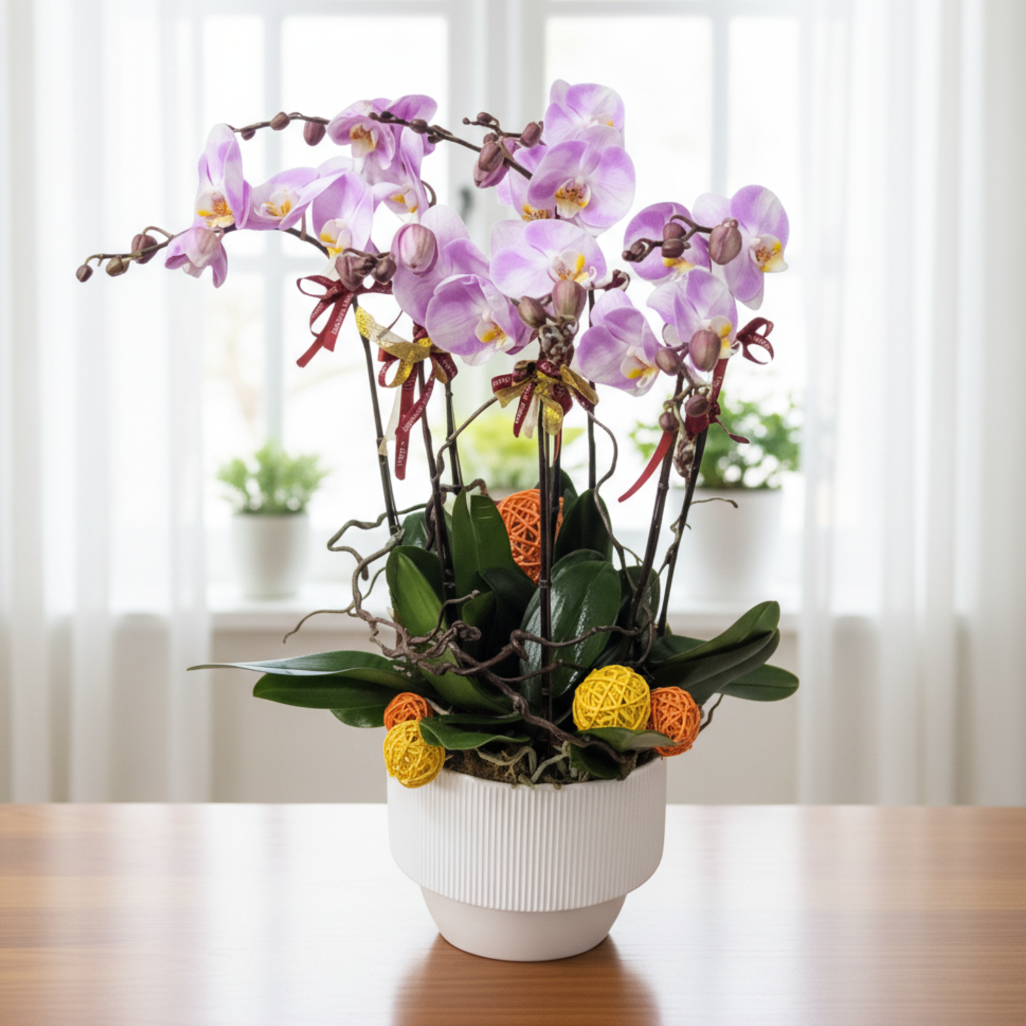 格蘭花店 - 粉紅寶貝大花蝴蝶蘭8菖 [PO008] 蘭花 辦公室枱花 大堂枱花 開張 新春蘭花 年花 自家蘭花園種植