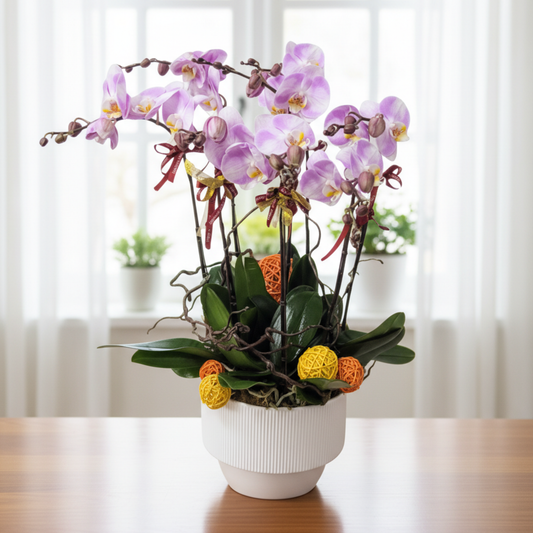 格蘭花店 - 粉紅寶貝大花蝴蝶蘭8菖 [PO008] 蘭花 辦公室枱花 大堂枱花 開張 新春蘭花 年花 自家蘭花園種植