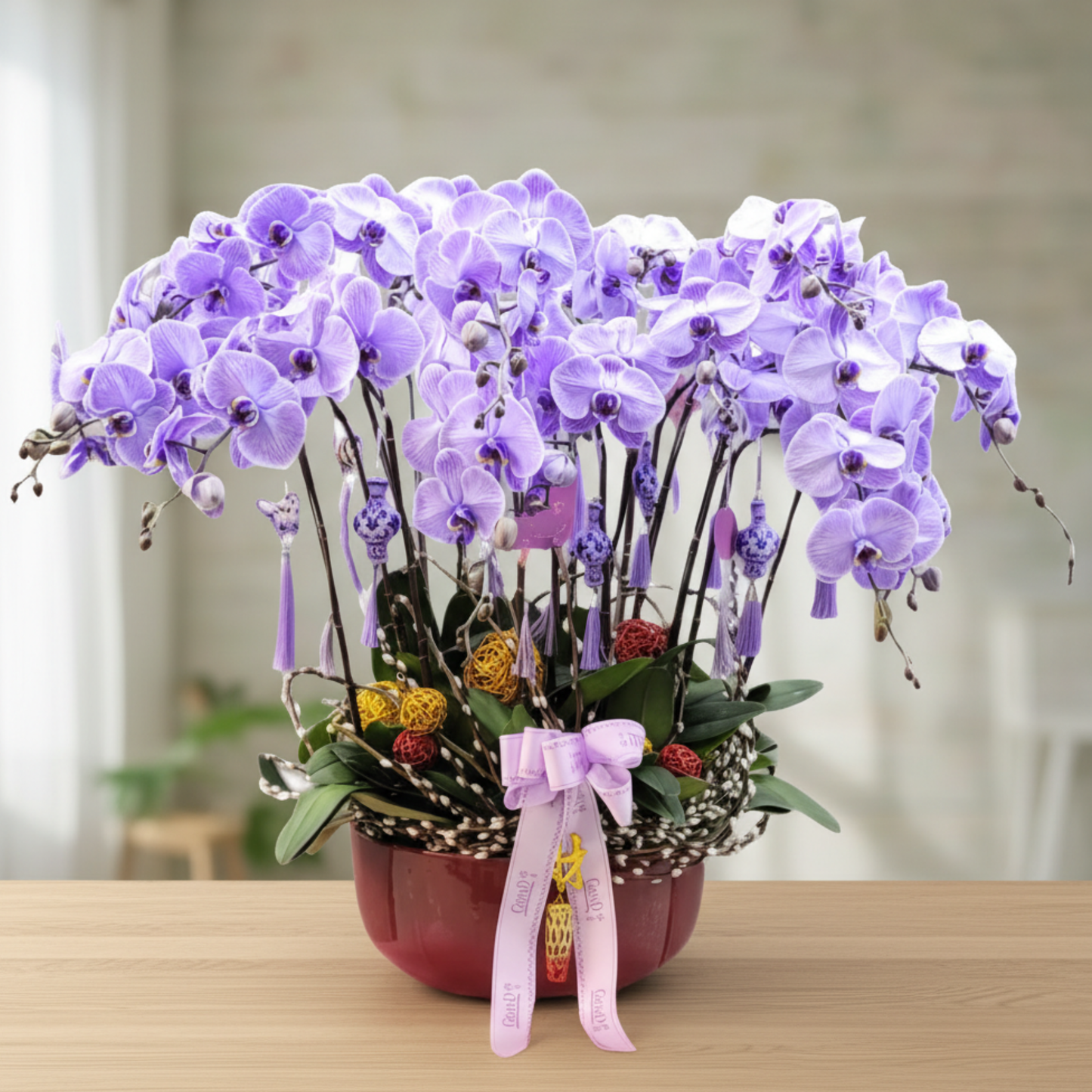 格蘭花店 - 馬卡龍大花蝴蝶蘭18菖 [PO021] 蘭花 辦公室枱花 大堂枱花 開張 新春蘭花 年花 自家蘭花園種植
