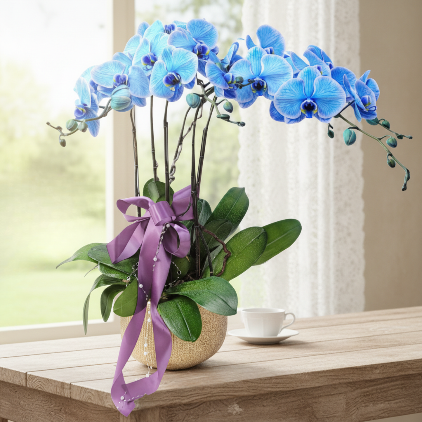 格蘭花店 - 馬卡龍大花蝴蝶蘭6菖 [PO022] 蘭花 辦公室枱花 大堂枱花 開張 新春蘭花 年花 自家蘭花園種植