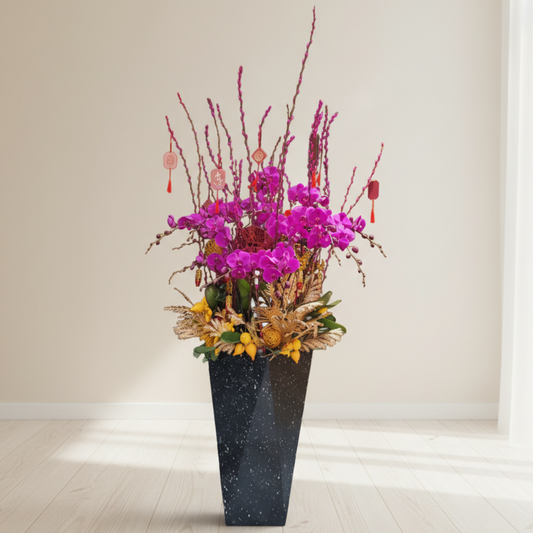 格蘭花店 - 中國紅大花蝴蝶蘭10菖 [PO028] 蘭花 辦公室枱花 大堂枱花 開張 新春蘭花 年花 自家蘭花園種植