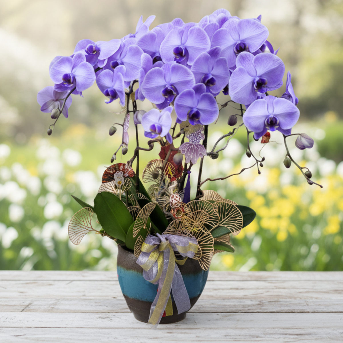 格蘭花店 - 馬卡龍大花蝴蝶蘭6菖 [PO032] 蘭花 辦公室枱花 大堂枱花 開張 新春蘭花 年花 自家蘭花園種植