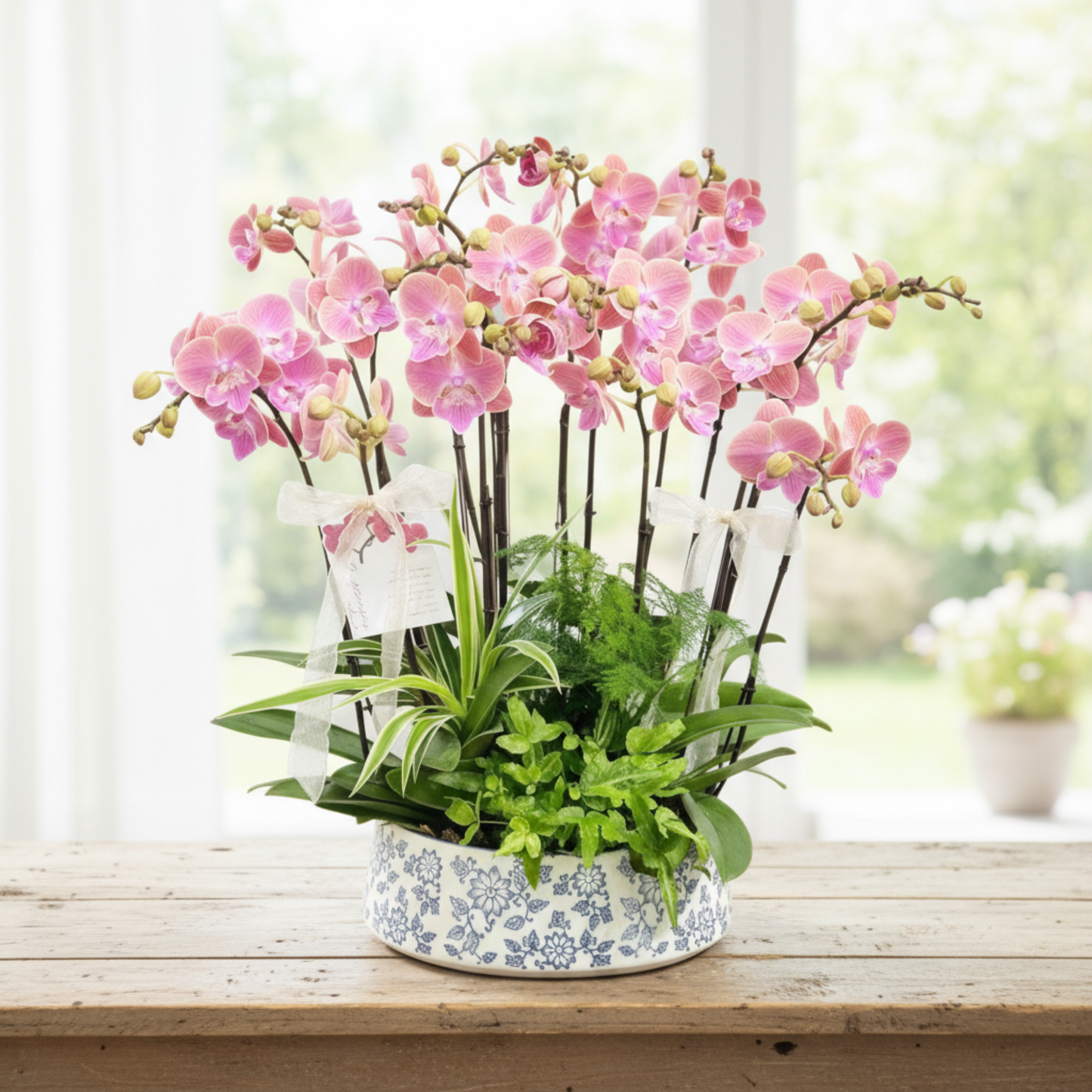 格蘭花店 - 威尼斯中花蝴蝶蘭12菖 [PO033] 蘭花 辦公室枱花 大堂枱花 開張 新春蘭花 年花 自家蘭花園種植