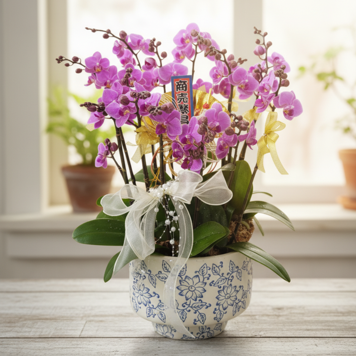 格蘭花店 - 皇妃中花蝴蝶蘭16菖 [PO036] 蘭花 辦公室枱花 大堂枱花 開張 新春蘭花 年花 自家蘭花園種植