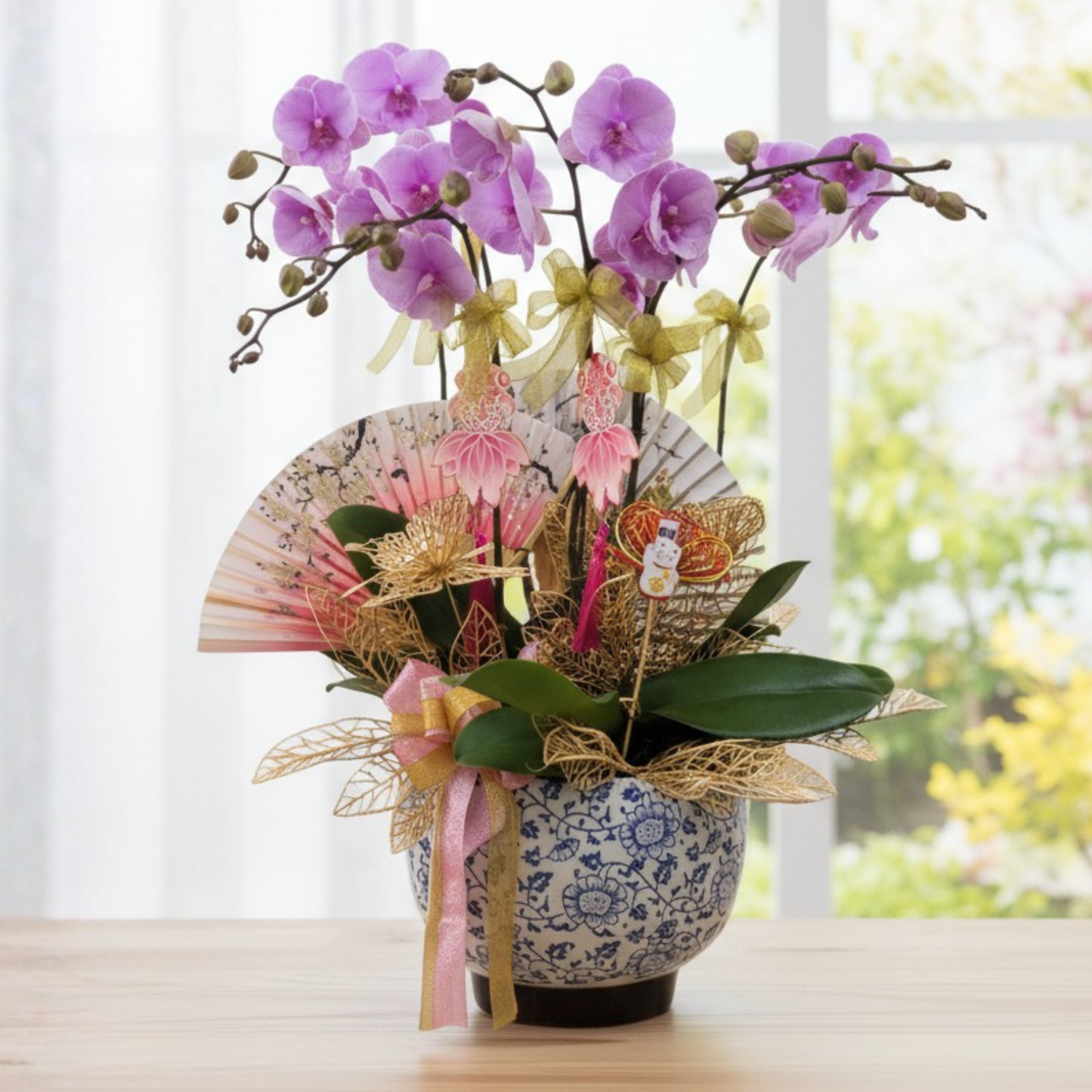 格蘭花店 - 海洋文里大花蝴蝶蘭6菖 [PO045] 蘭花 辦公室枱花 大堂枱花 開張 新春蘭花 年花 自家蘭花園種植