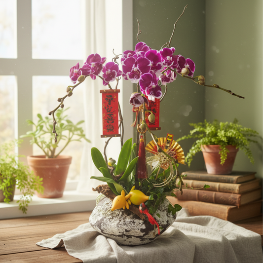 格蘭花店 - 大紅英大花蝴蝶蘭3棵 [PON25012] 蘭花 辦公室枱花 大堂枱花 開張 新春蘭花 年花 自家蘭花園種植