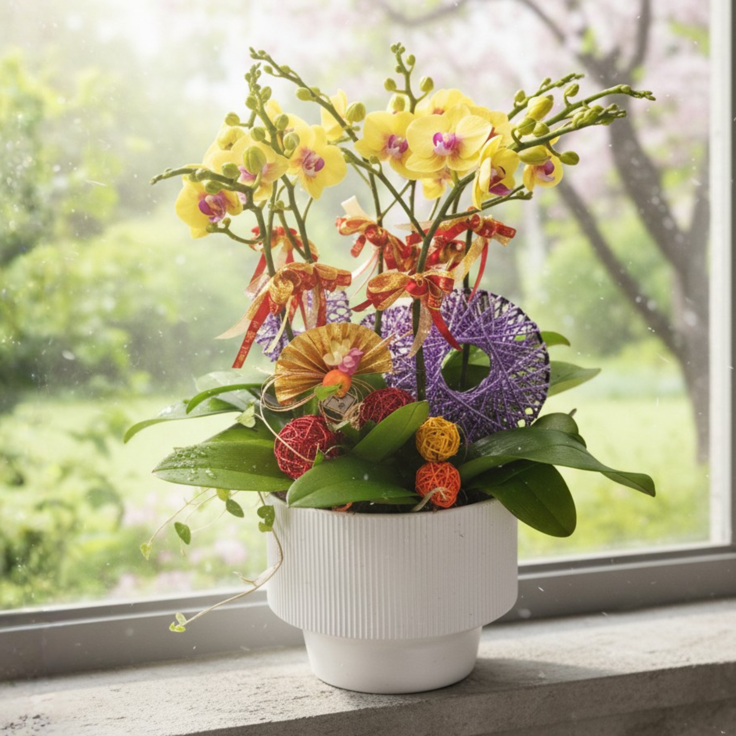 格蘭花店 - 小品蝴蝶蘭8棵 [PON25018] 蘭花 辦公室枱花 大堂枱花 開張 新春蘭花 年花 自家蘭花園種植